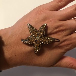 Swarovski crystal starfish hair clip